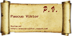 Pascus Viktor névjegykártya